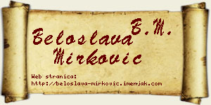 Beloslava Mirković vizit kartica